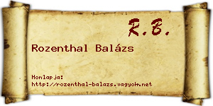 Rozenthal Balázs névjegykártya