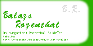 balazs rozenthal business card